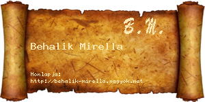 Behalik Mirella névjegykártya